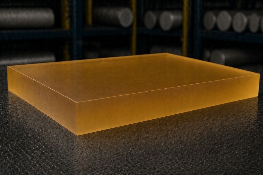 Amber Ultem 1000 plate stock for CNC machining