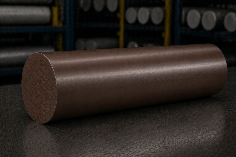 Brown Vespel polyimide rod stock for CNC machining